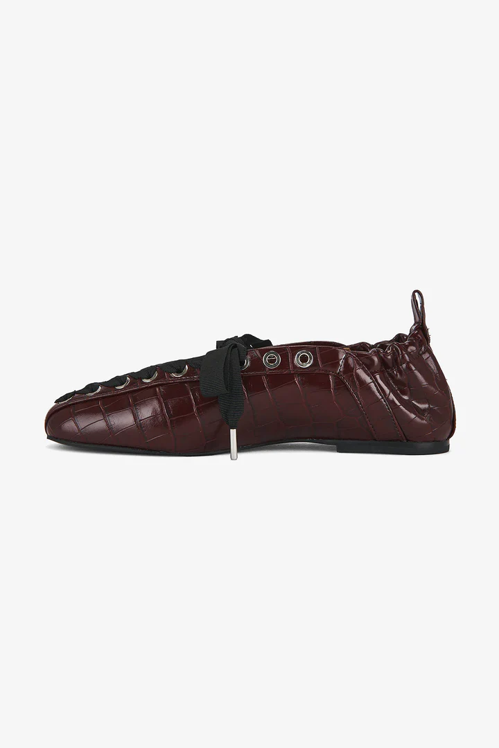Ballerina Croco Pelinova Eyelets Lace Up - Image 3