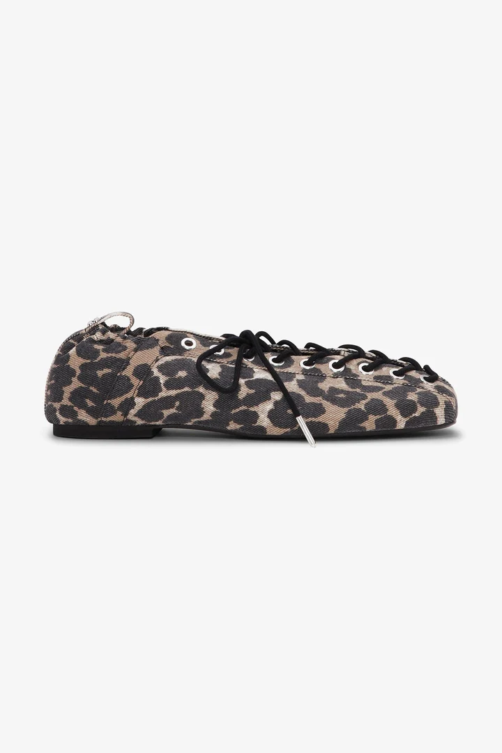 Ballerina Denim Print Lace Up