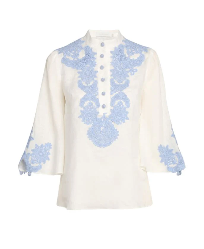 Camisa Raie Embroidered Trim - Image 2