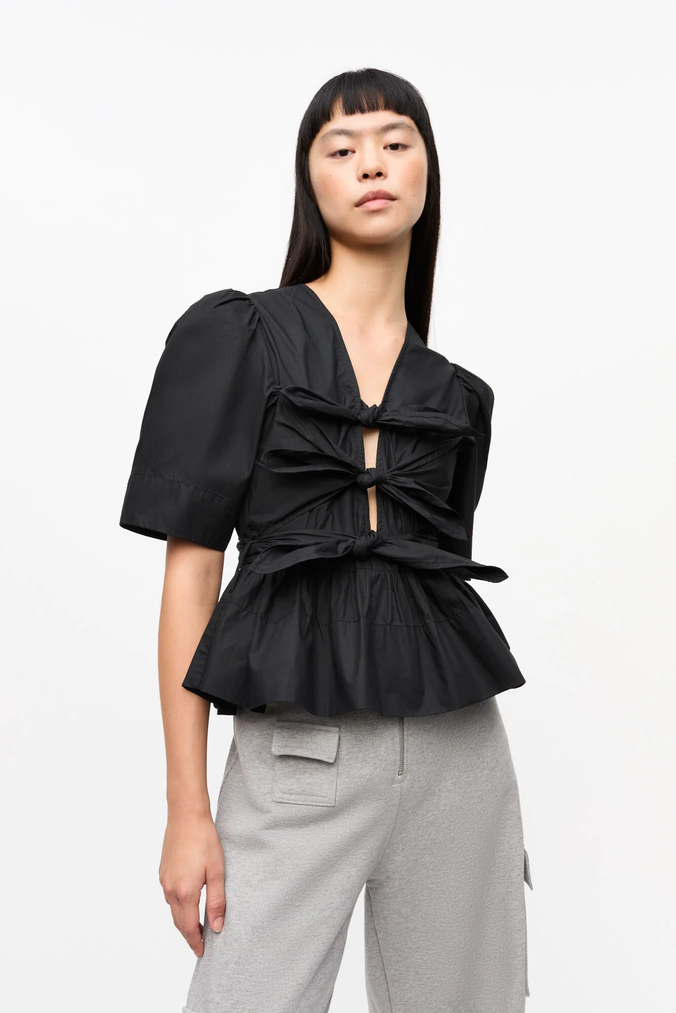 Blusa Washed Stretch Cotton Tie Strap - Image 4