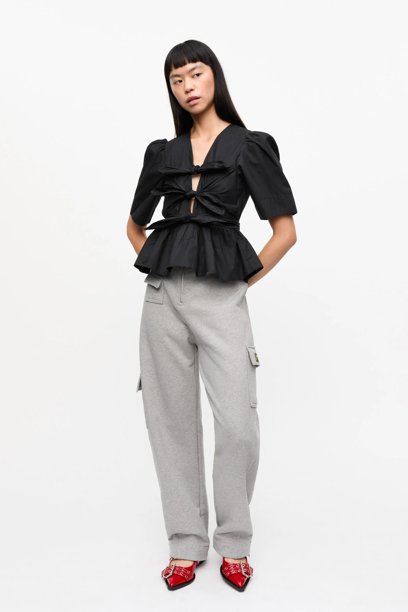 Blusa Washed Stretch Cotton Tie Strap - Image 5