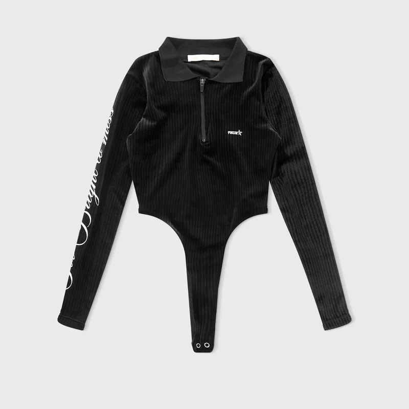 Body De Manga Larga Too Bright Negro - Image 3