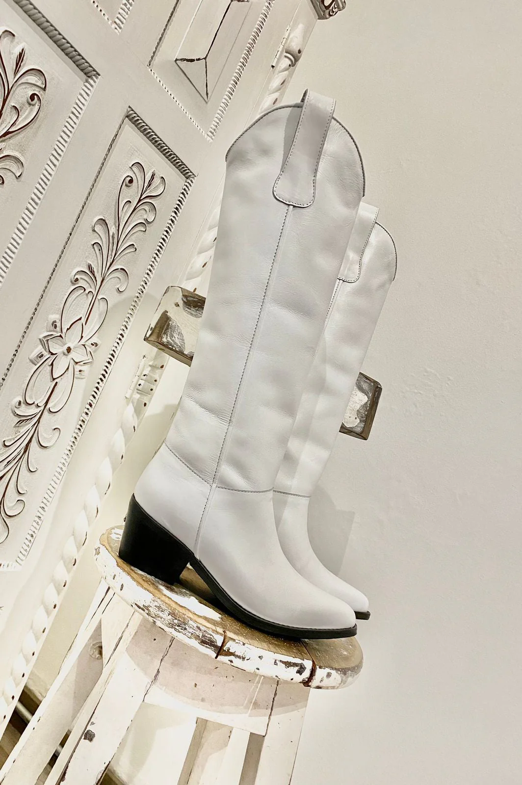 Bota Texana Extra Larga Blanca