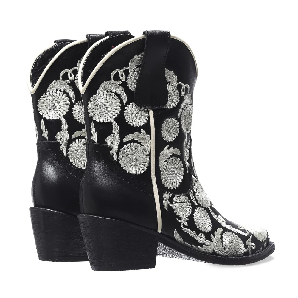 Bota Texana Flores Hueso - Image 3