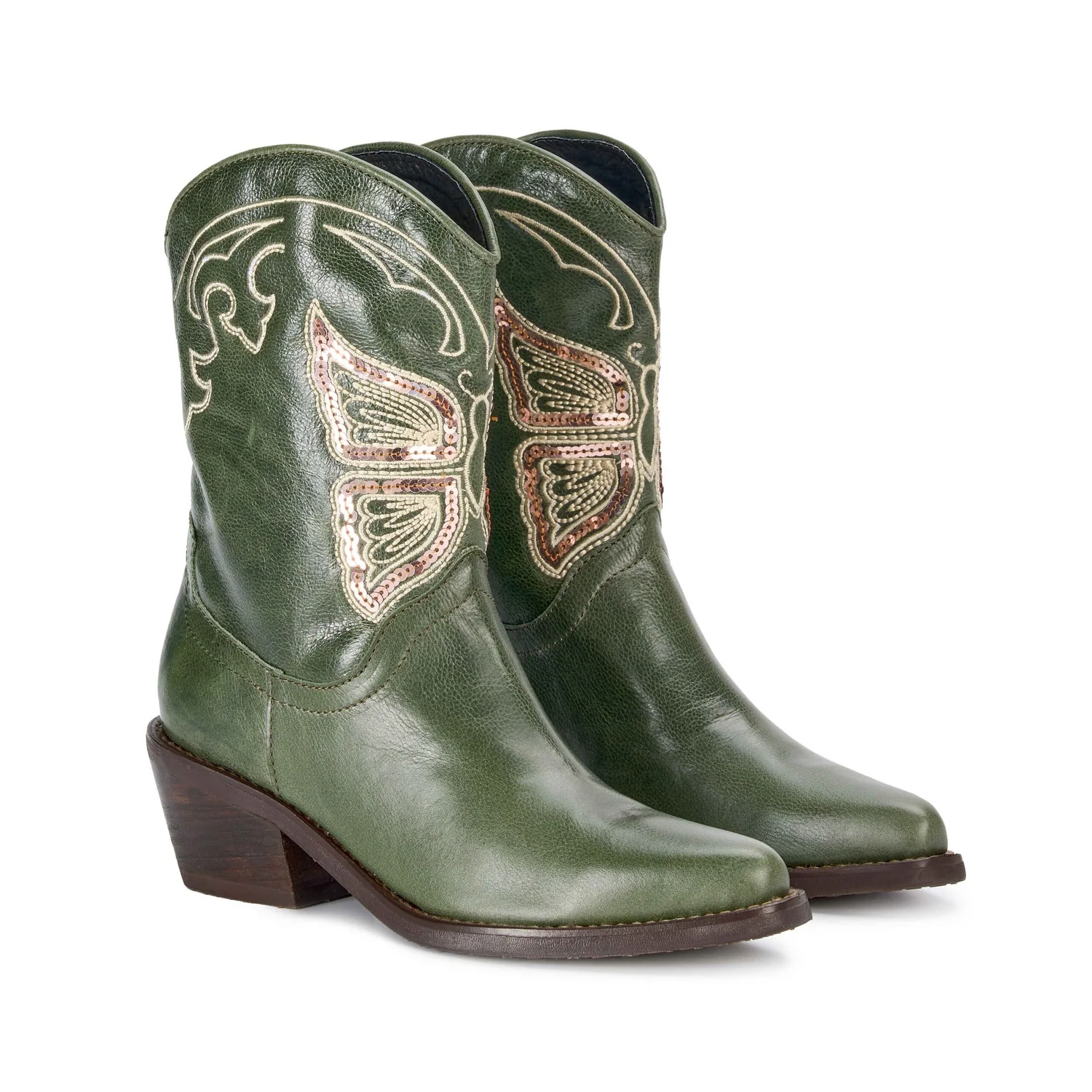 Bota Texana Mariposa Verde