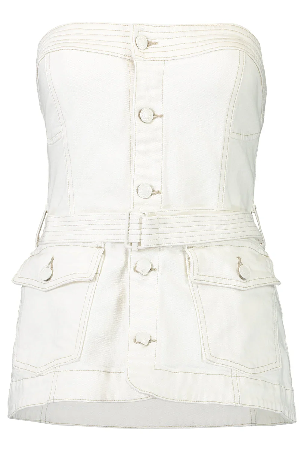 Top Cyan Belted