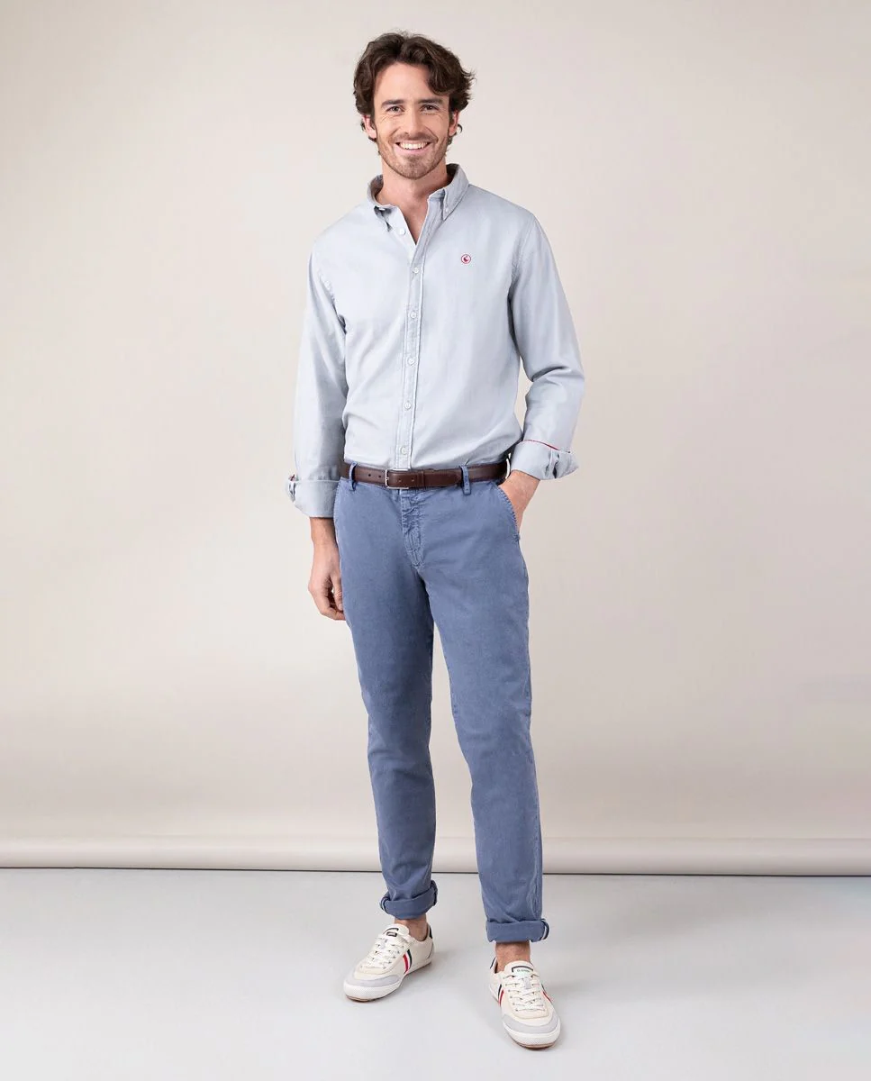 Camisa Algodon Garment Dyed Gris - Image 2