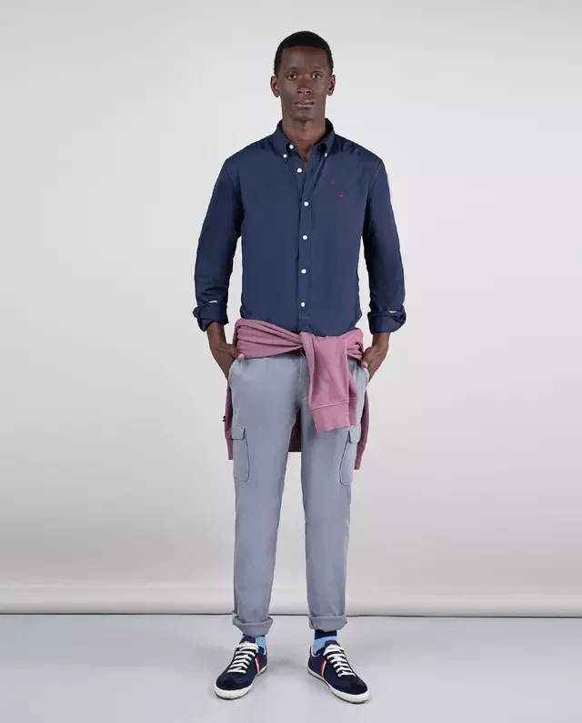 Camisa Algodon Garment Dyed Marino - Image 2