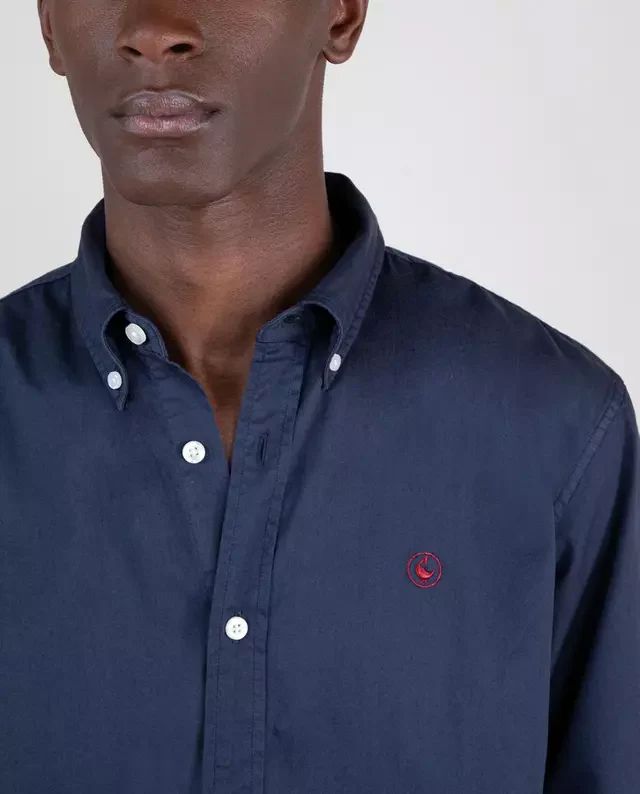 Camisa Algodon Garment Dyed Marino - Image 4