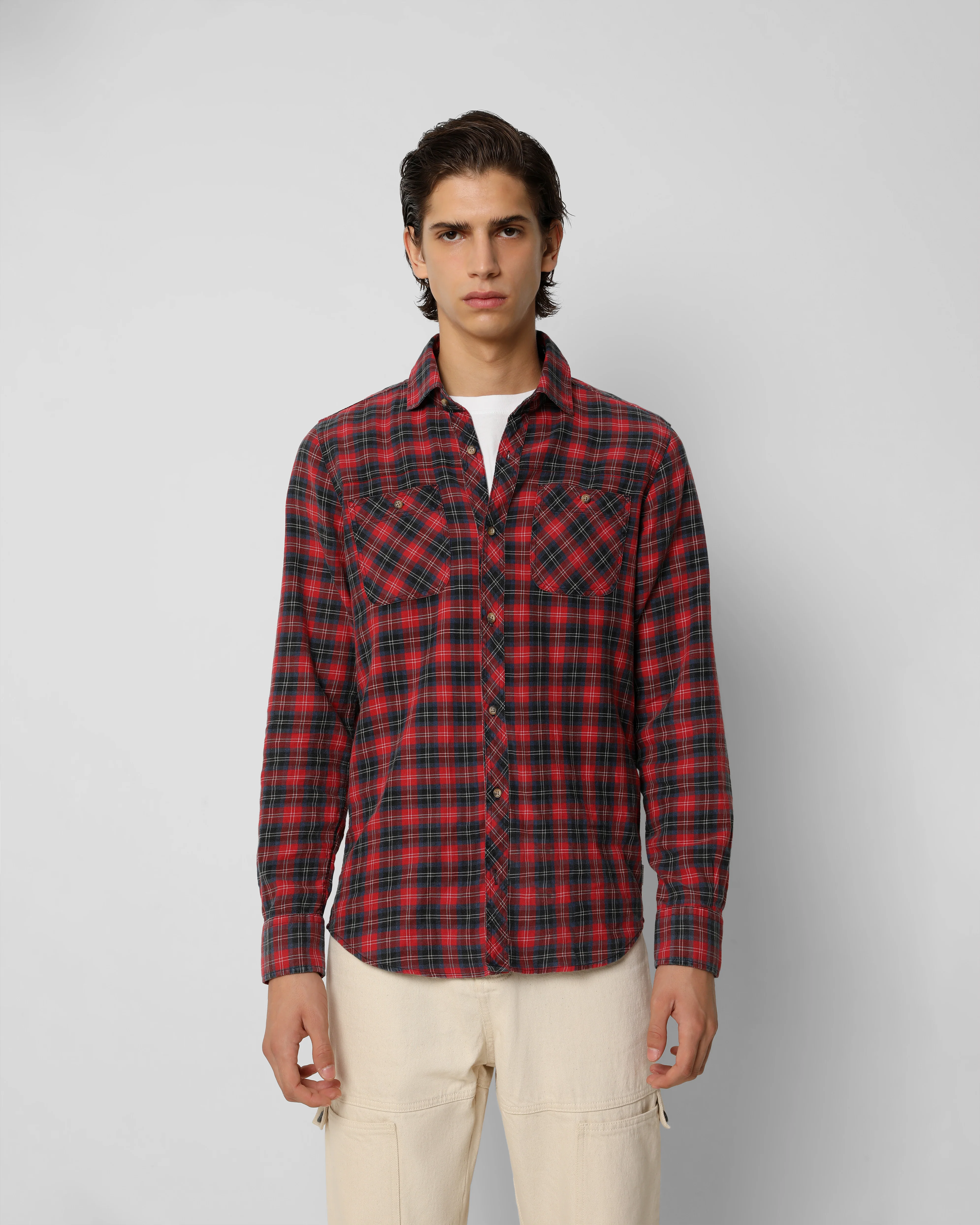 Camisa Cuadros Bolsillos