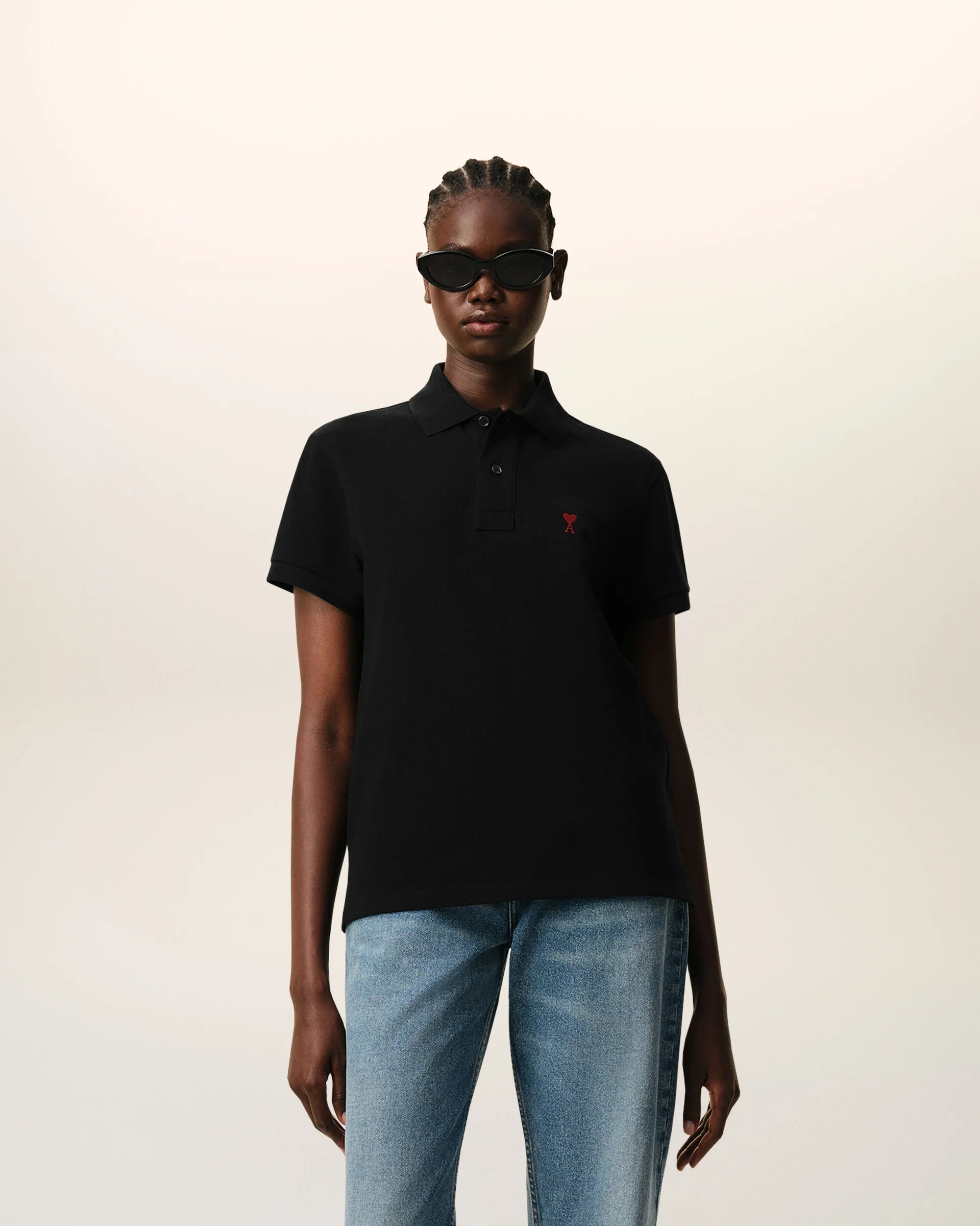 Polo De Algodón Negro Ami De Coeur Unisex