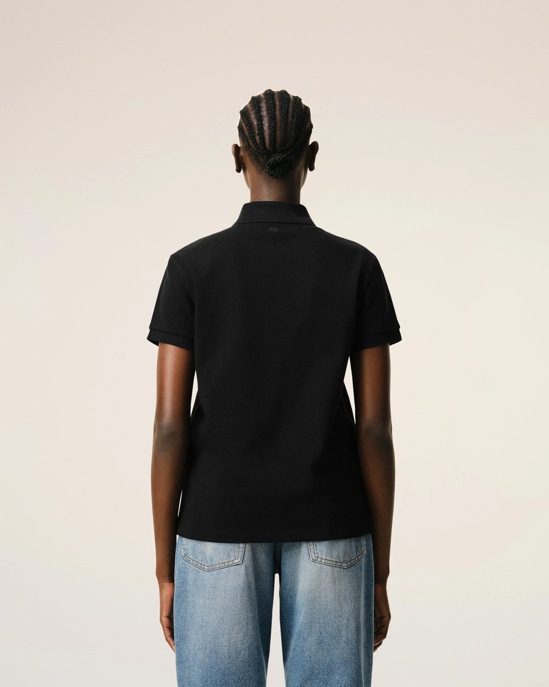 Polo De Algodón Negro Ami De Coeur Unisex - Image 2