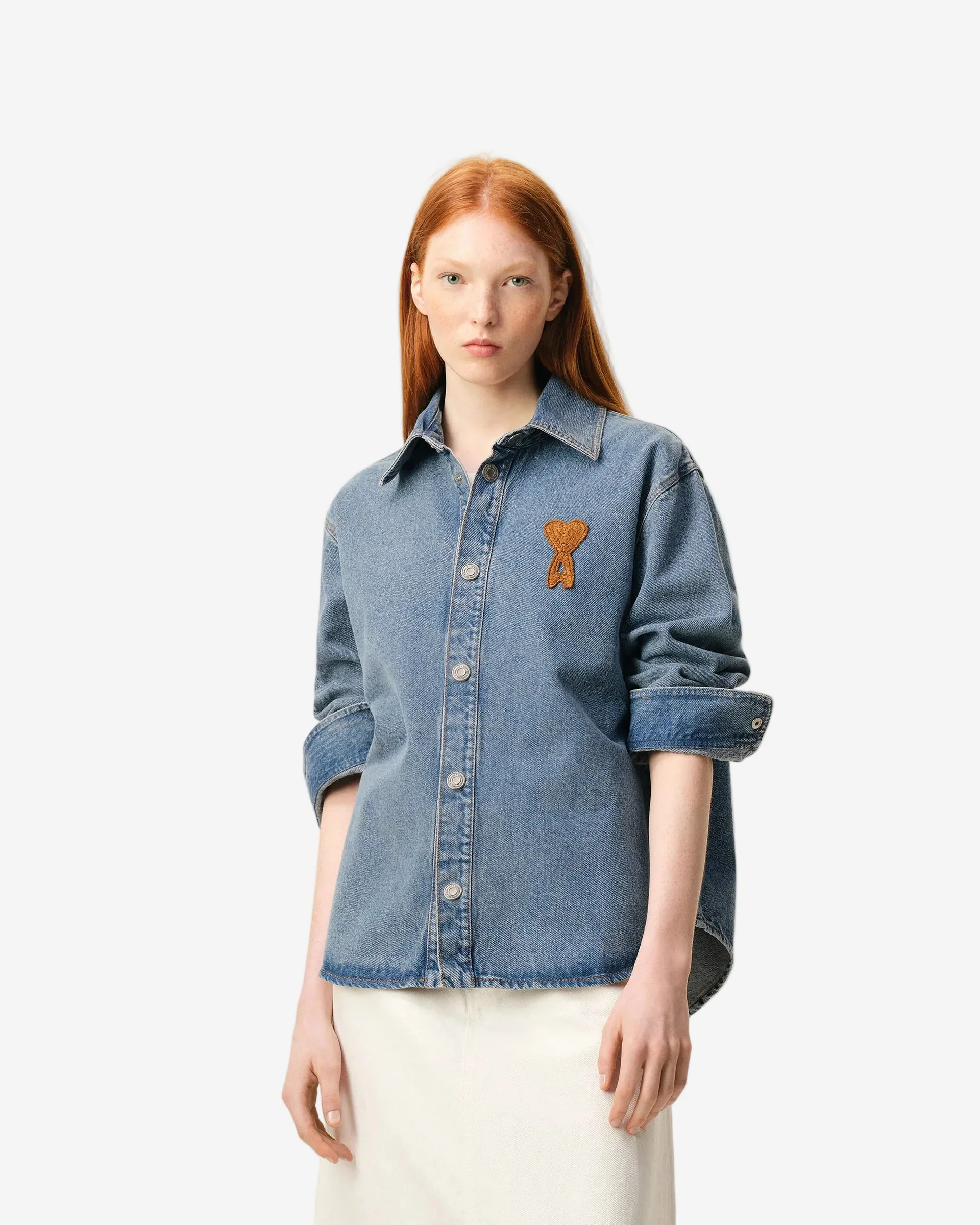 Sobrecamisa De Punto Azul De Algodón Ami De Coeur Unisex