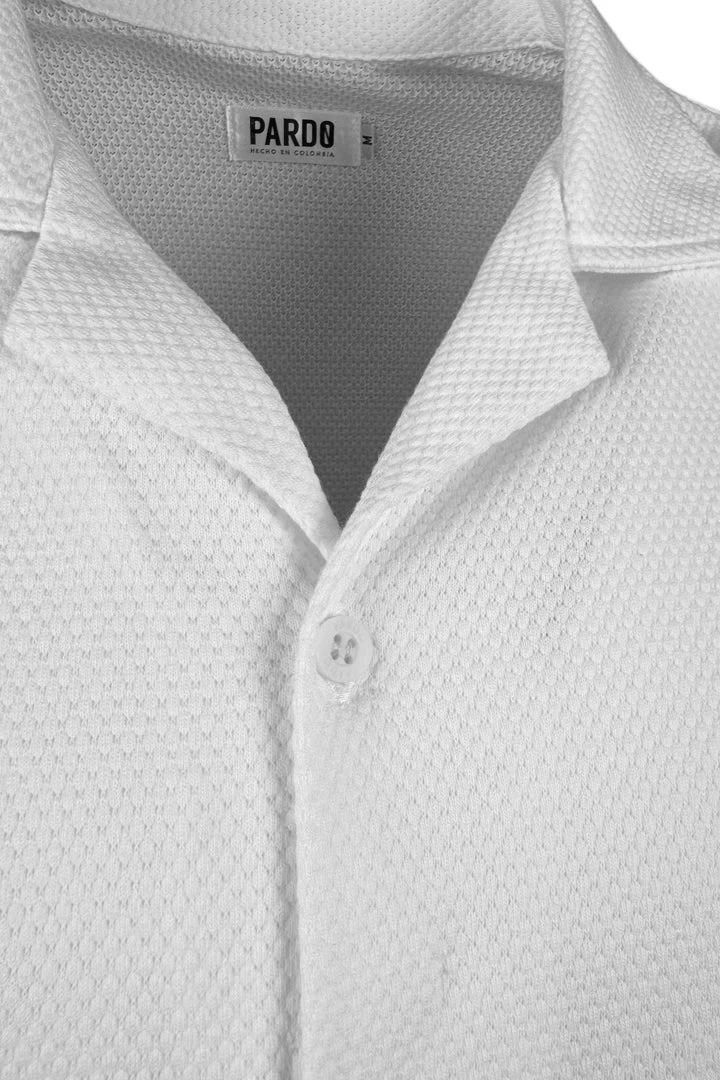 Camisa Tejida Minirombos Marfil - Image 2