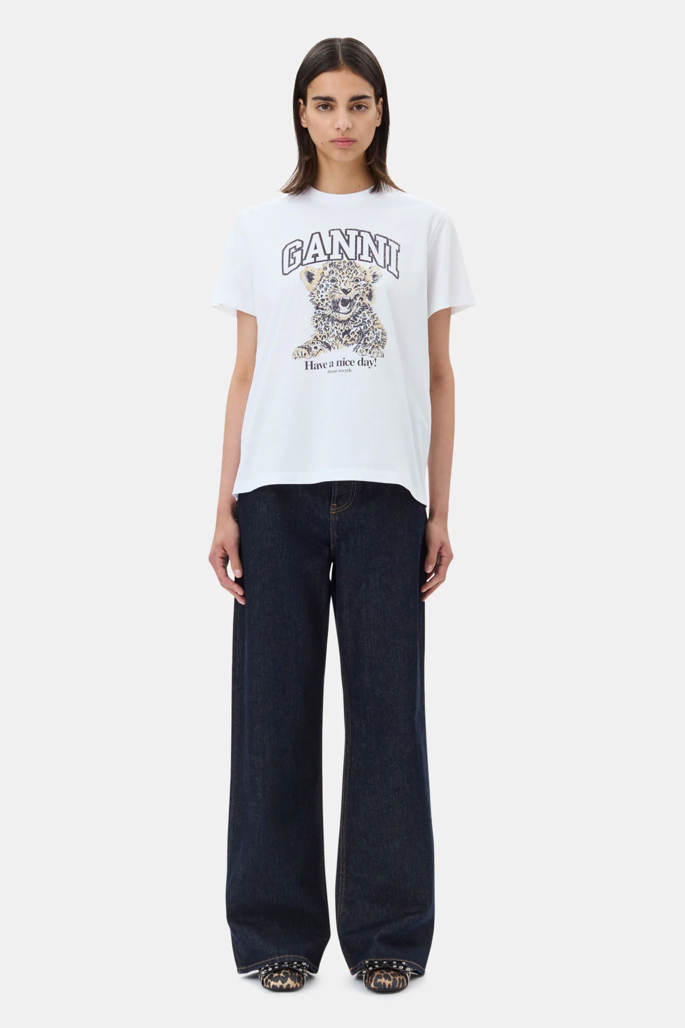 T-Shirt Básica Holgada de Leopardo - Image 4