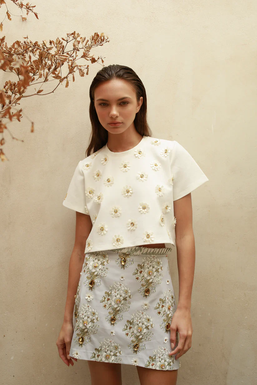 T-Shirt Floral Cropped