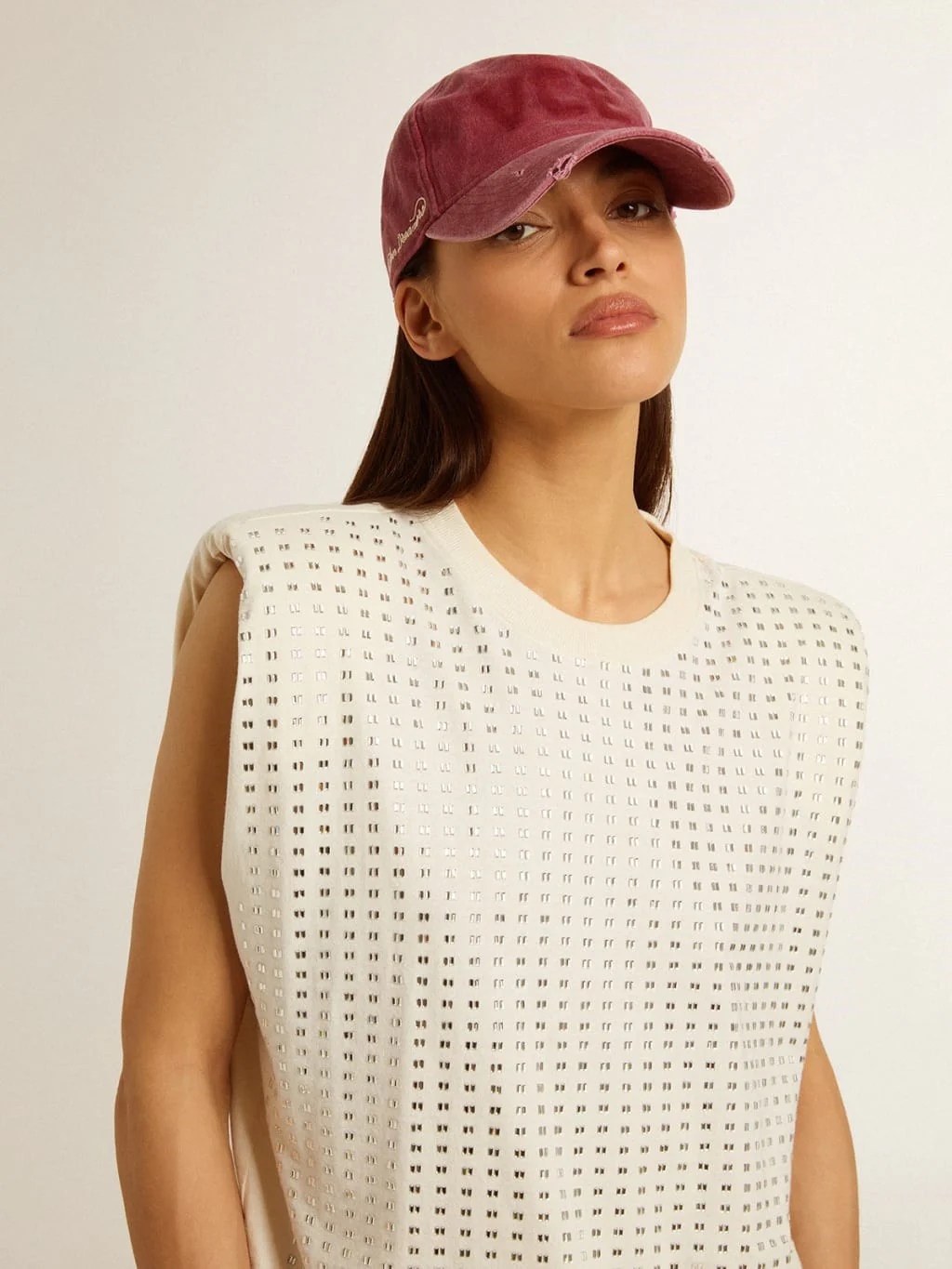 T-Shirt Golden Goose Mujer Sleeveless Padded Shoulder - Image 5