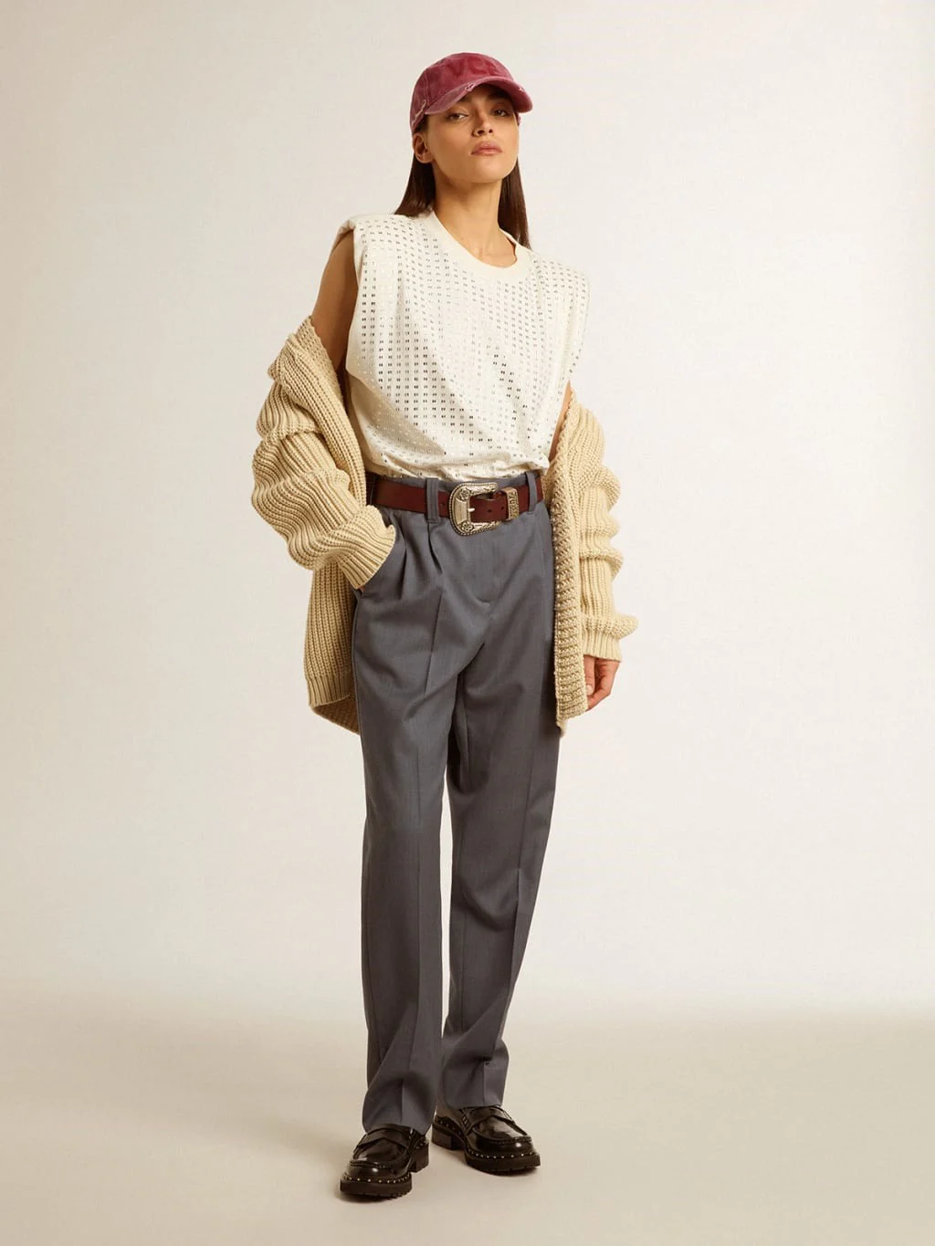 T-Shirt Golden Goose Mujer Sleeveless Padded Shoulder - Image 6