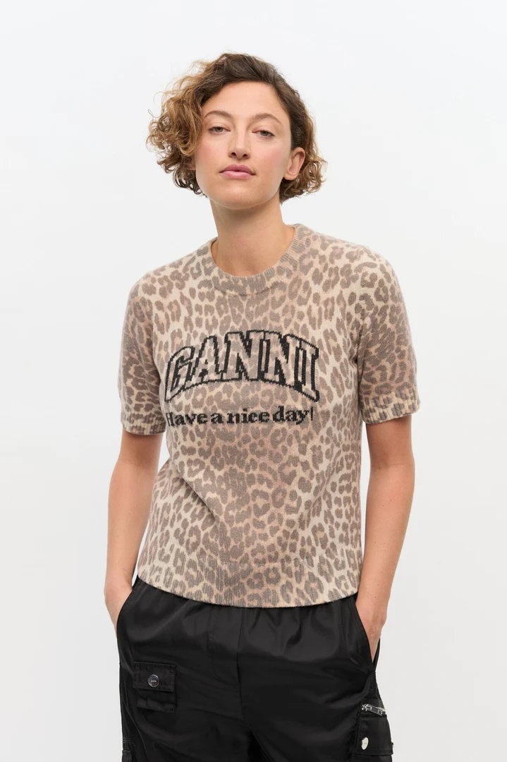 T-Shirt Leopard Wool Mix
