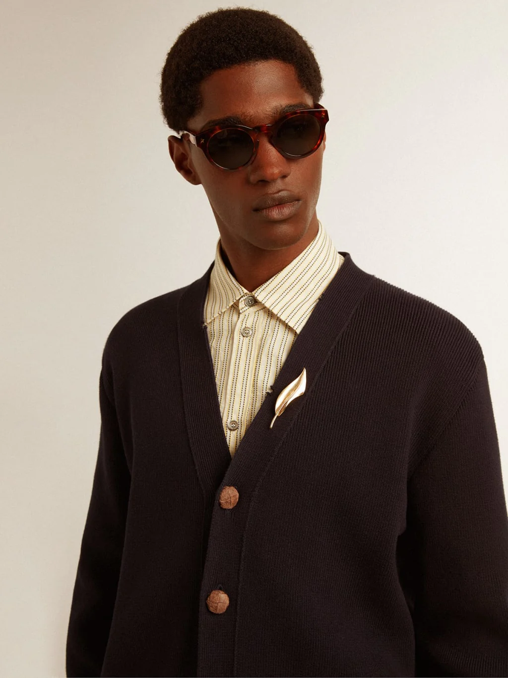 Cardigan Golden Goose Knit Distressed Cotton Hombre - Image 4