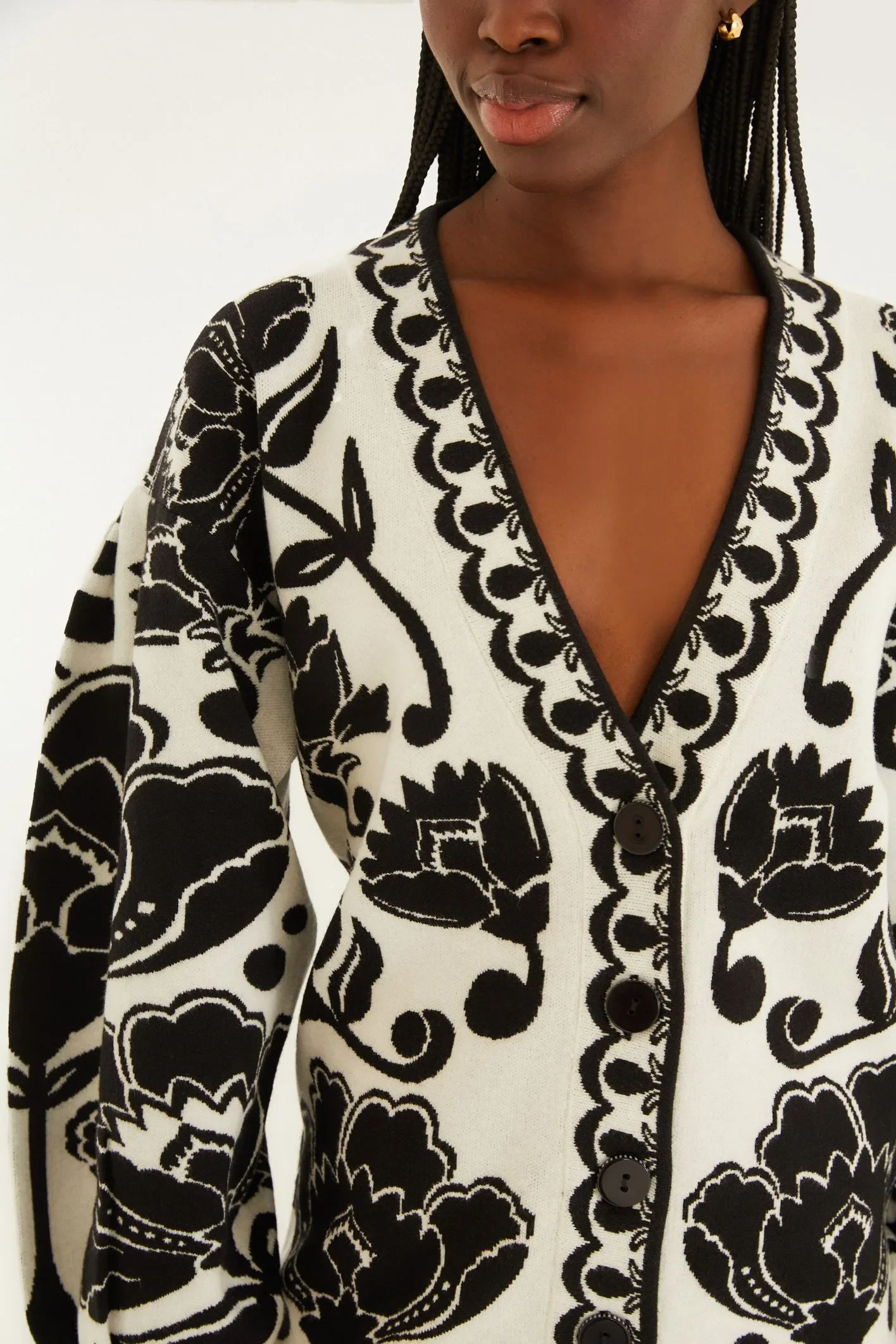 Cardigan Tricot Floral Arabesque - Image 3