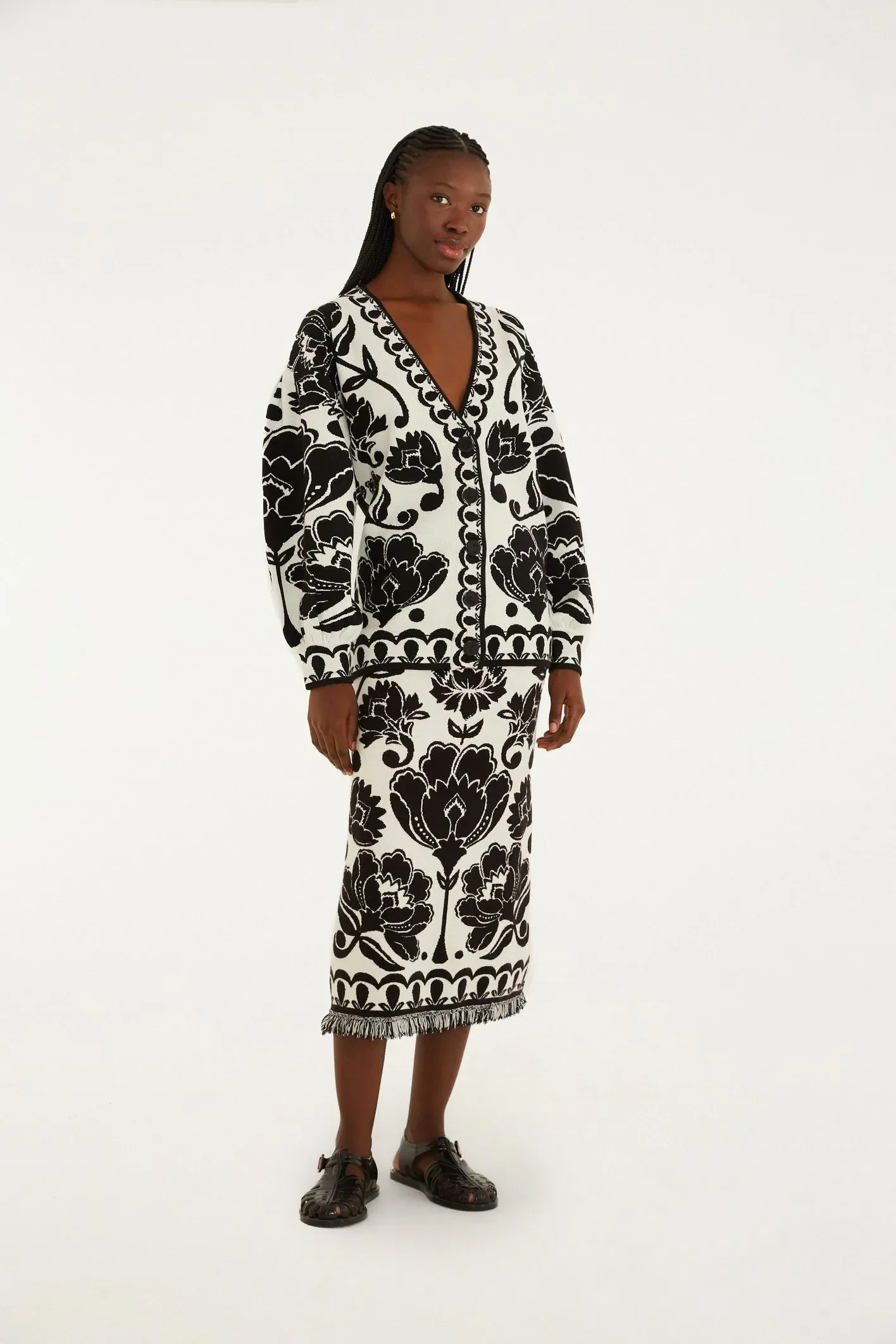 Cardigan Tricot Floral Arabesque - Image 4