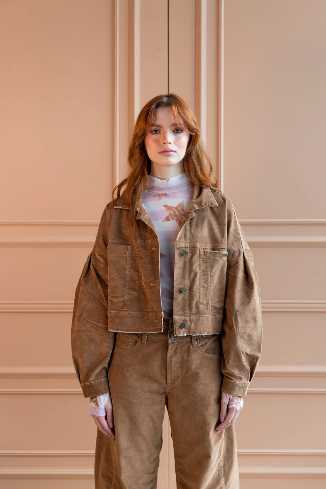 Chaqueta Balloon Velvet Caramel - Image 2