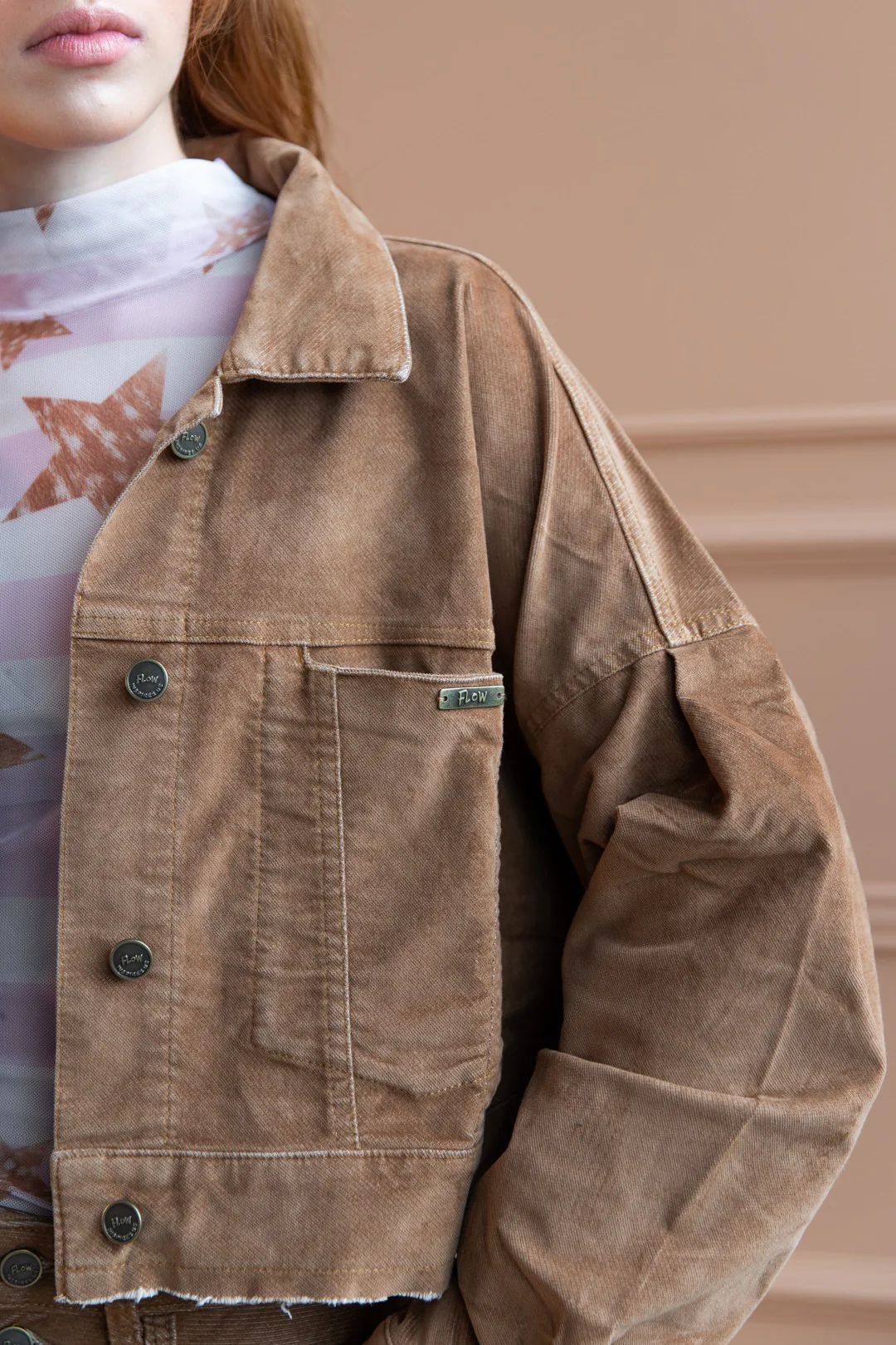 Chaqueta Balloon Velvet Caramel - Image 4