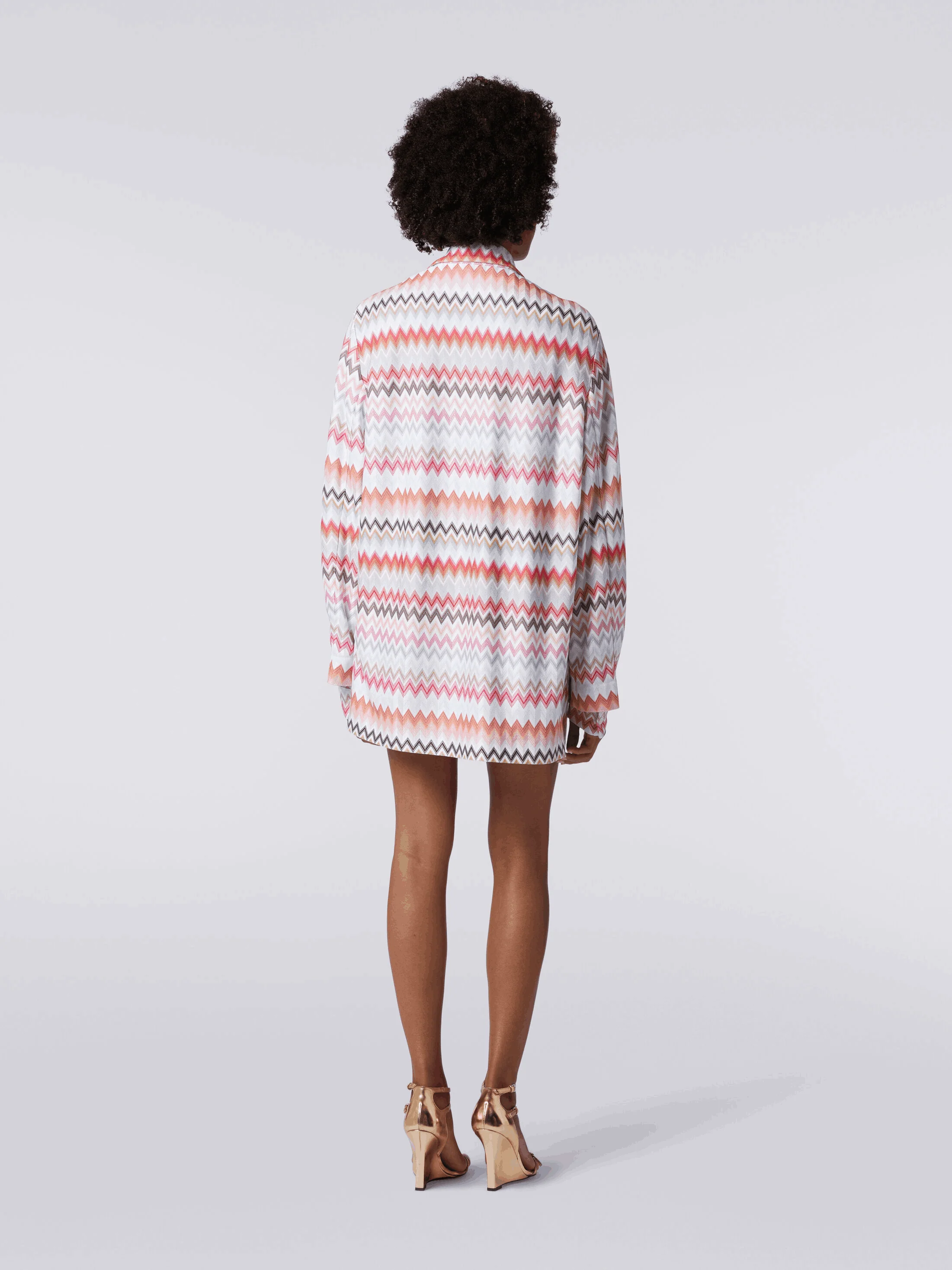 Blazer De Algodón y Viscosa Estampado Zigzag - Image 3