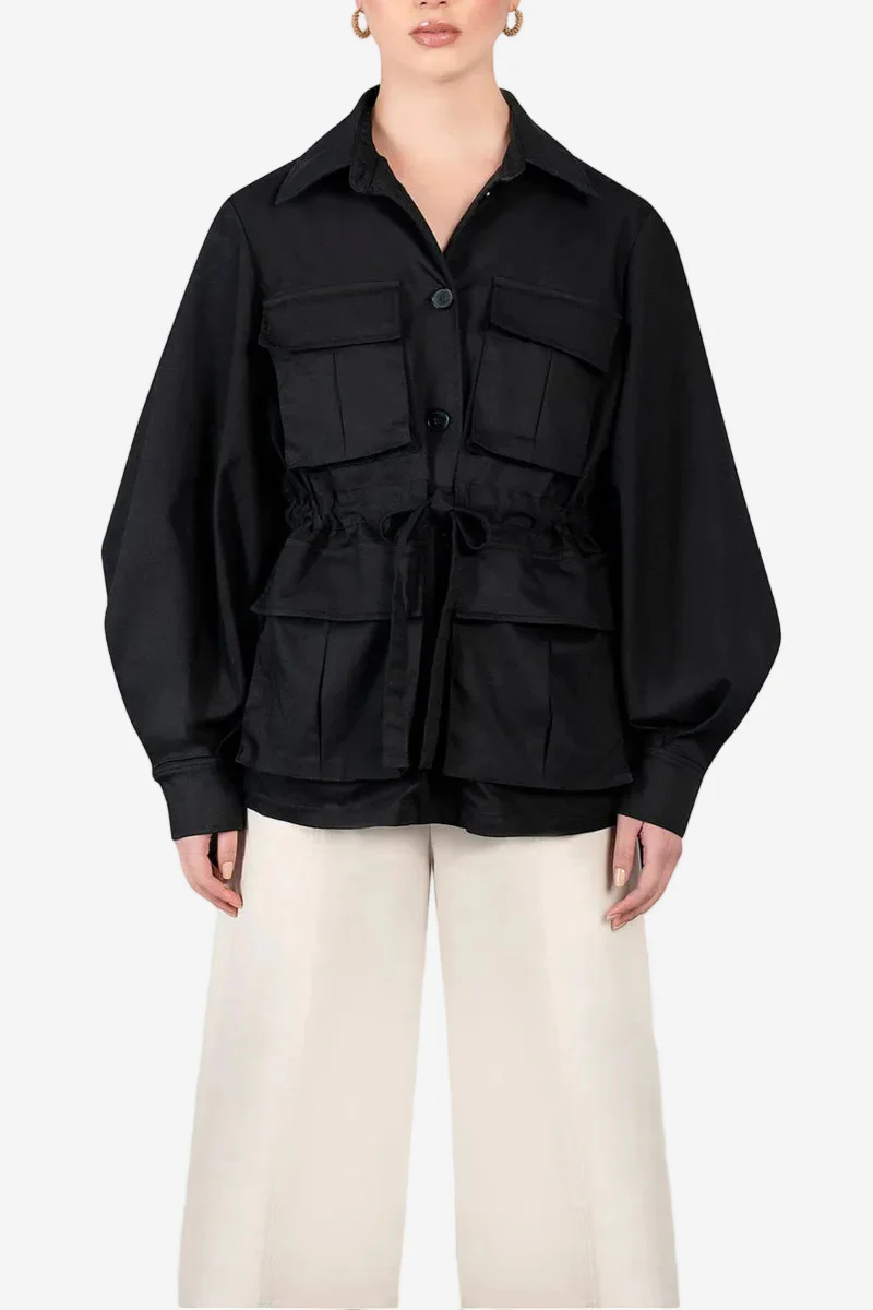 Chaqueta Larga Macrame Sahariana