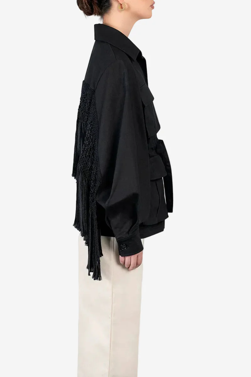 Chaqueta Larga Macrame Sahariana - Image 2