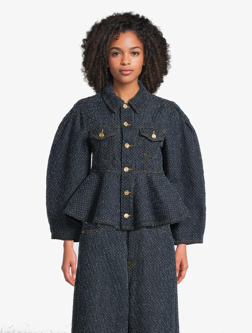 Chaqueta Peplum Denim Tweed - Image 2