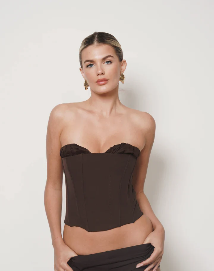 Corset Satén Moca