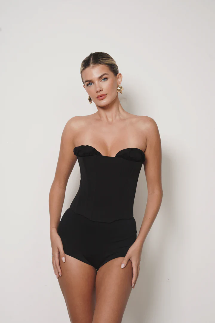 Corset Satén Negro