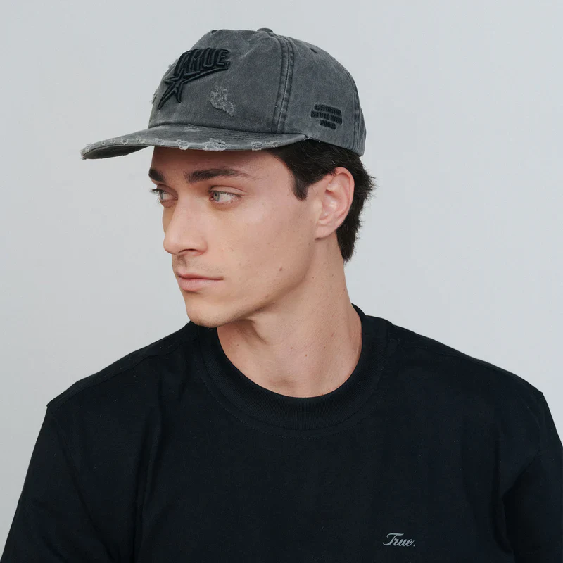 Gorra De Golf Con Efecto Lavado De Estrellas Negra - Image 5