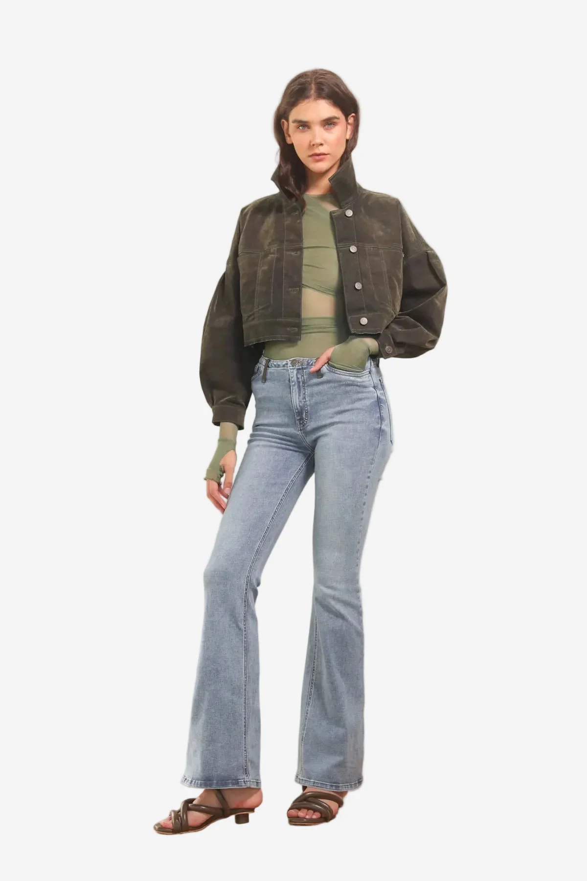 Jean Leia Velvet Military - Image 2