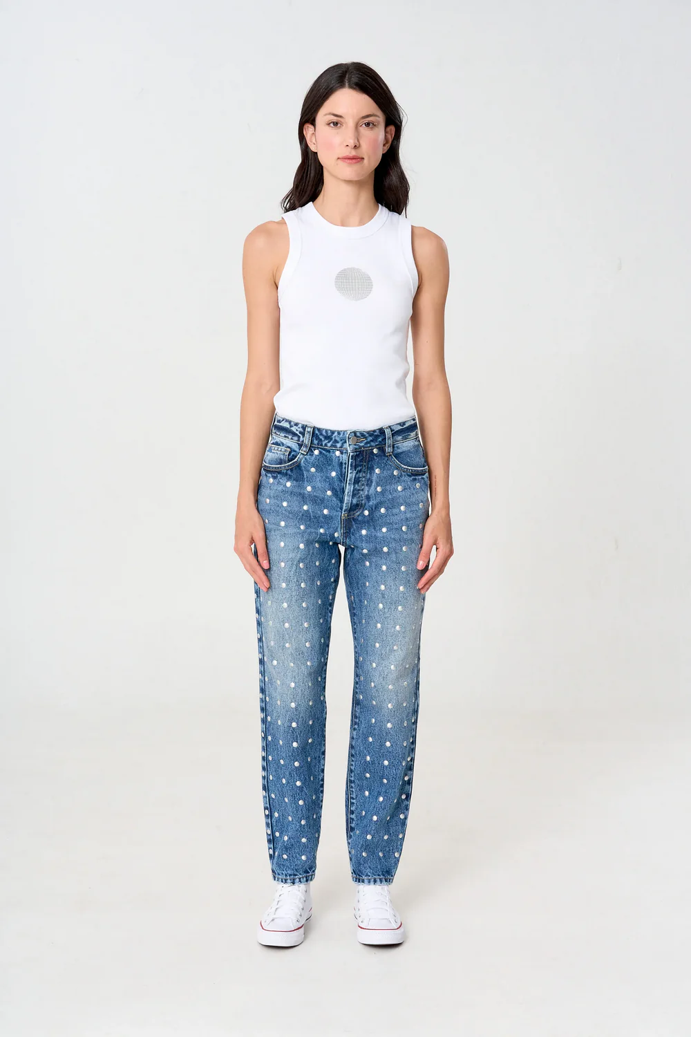 Jean Mom Azul Taches Total