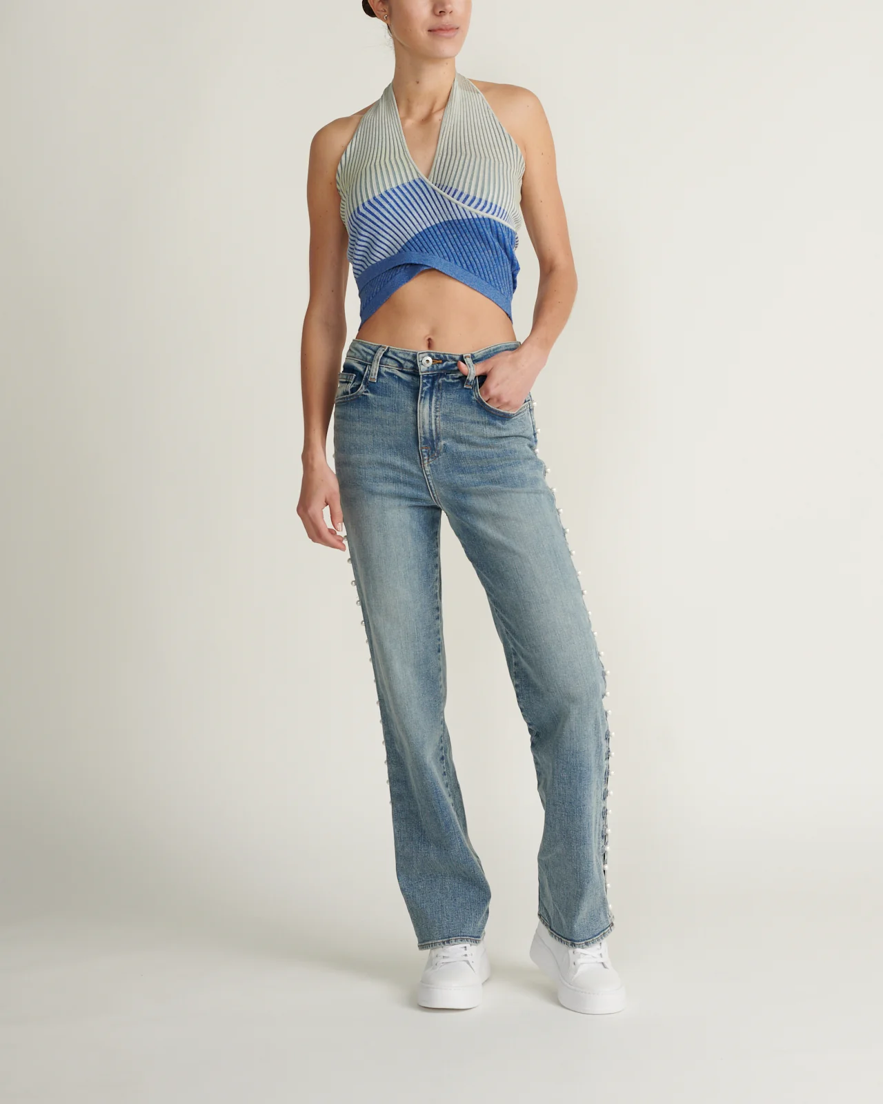 Jeans Amelia Embellished Straight Leg Denim - Image 5