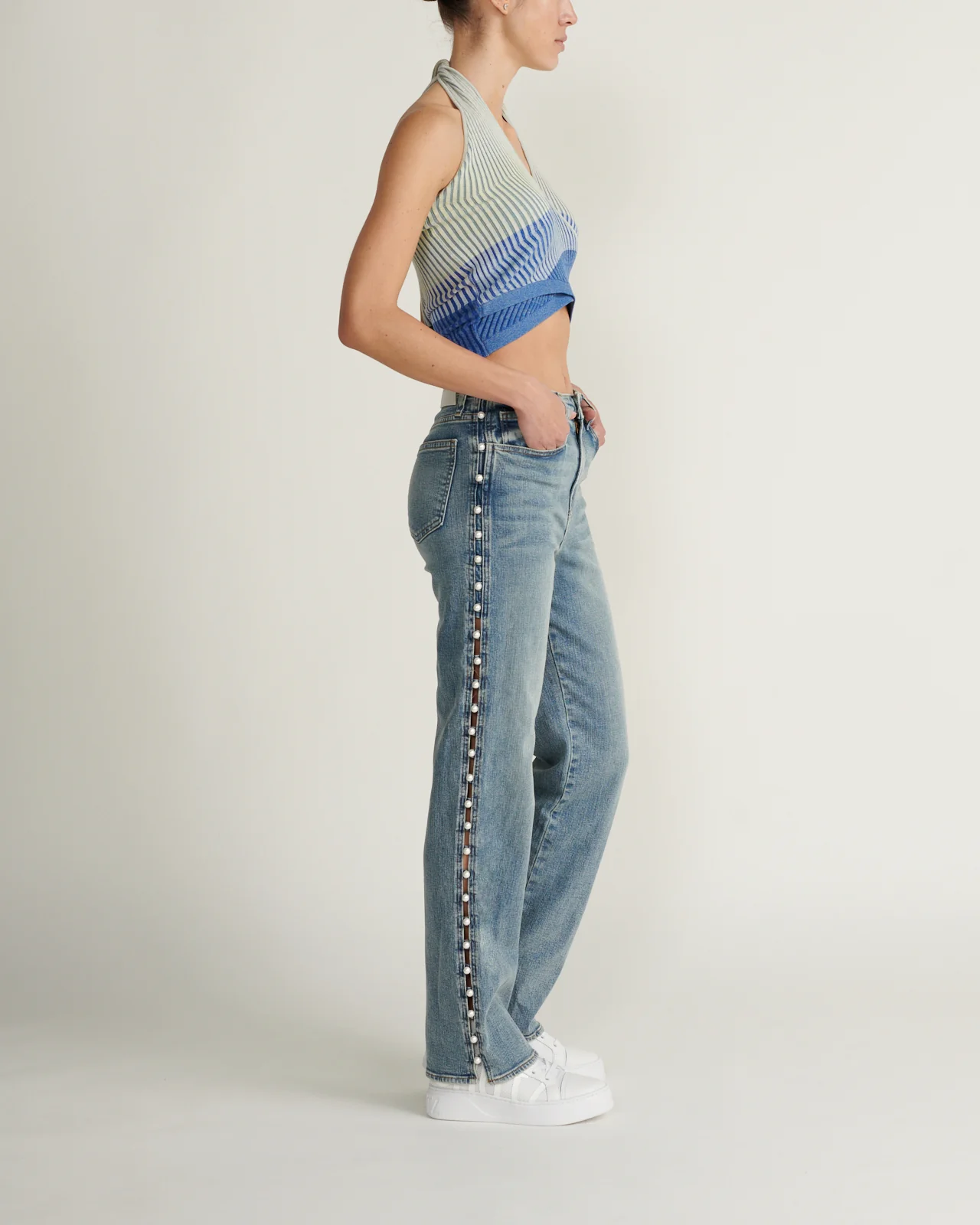 Jeans Amelia Embellished Straight Leg Denim - Image 6
