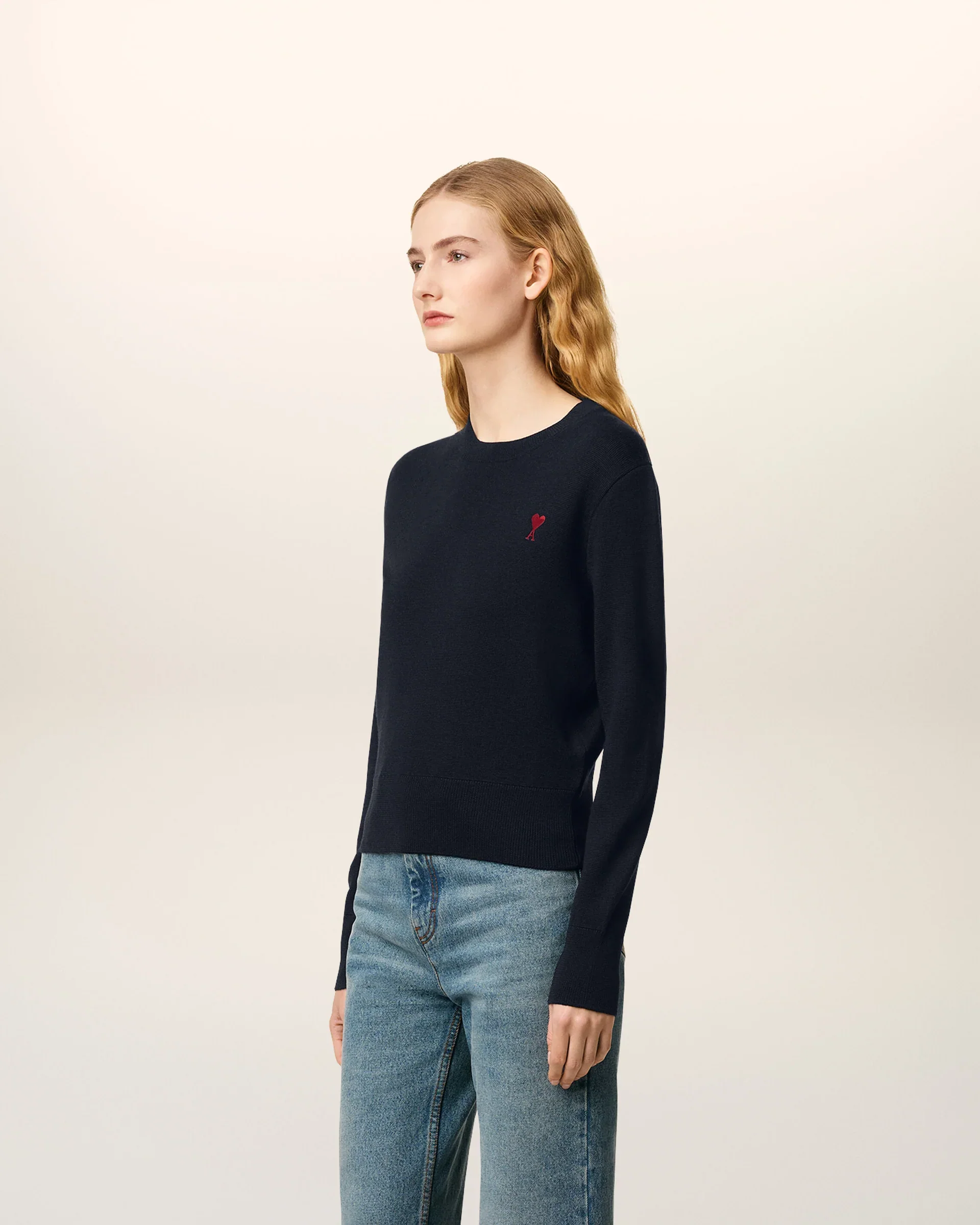 Jersey Crewneck With Contrasted Ami De Coeur Unisex - Image 3