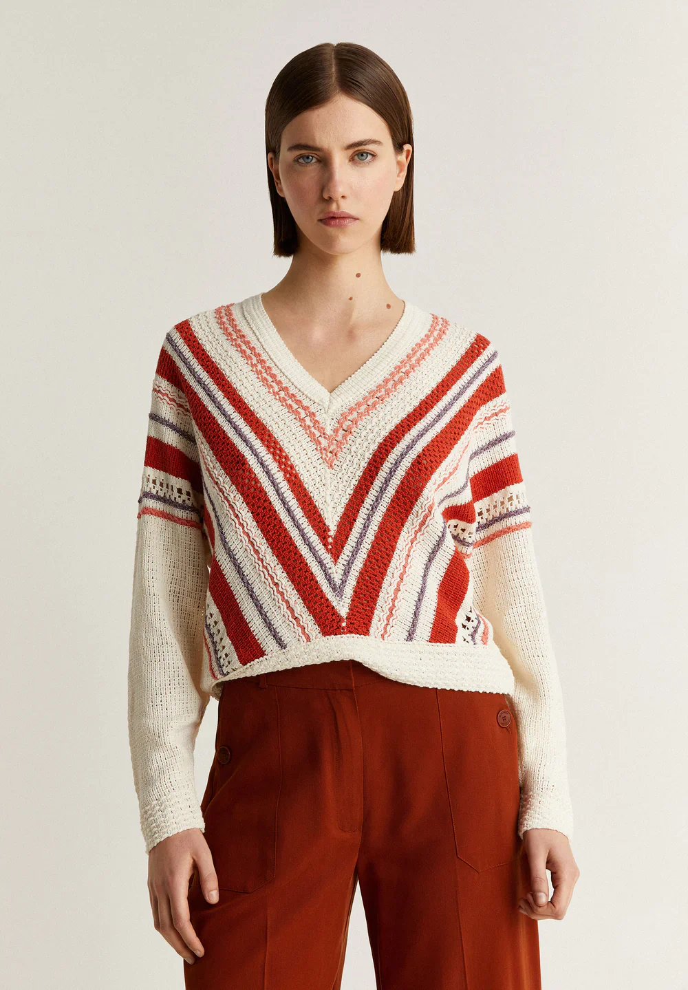 Sweater Crochet Rayas