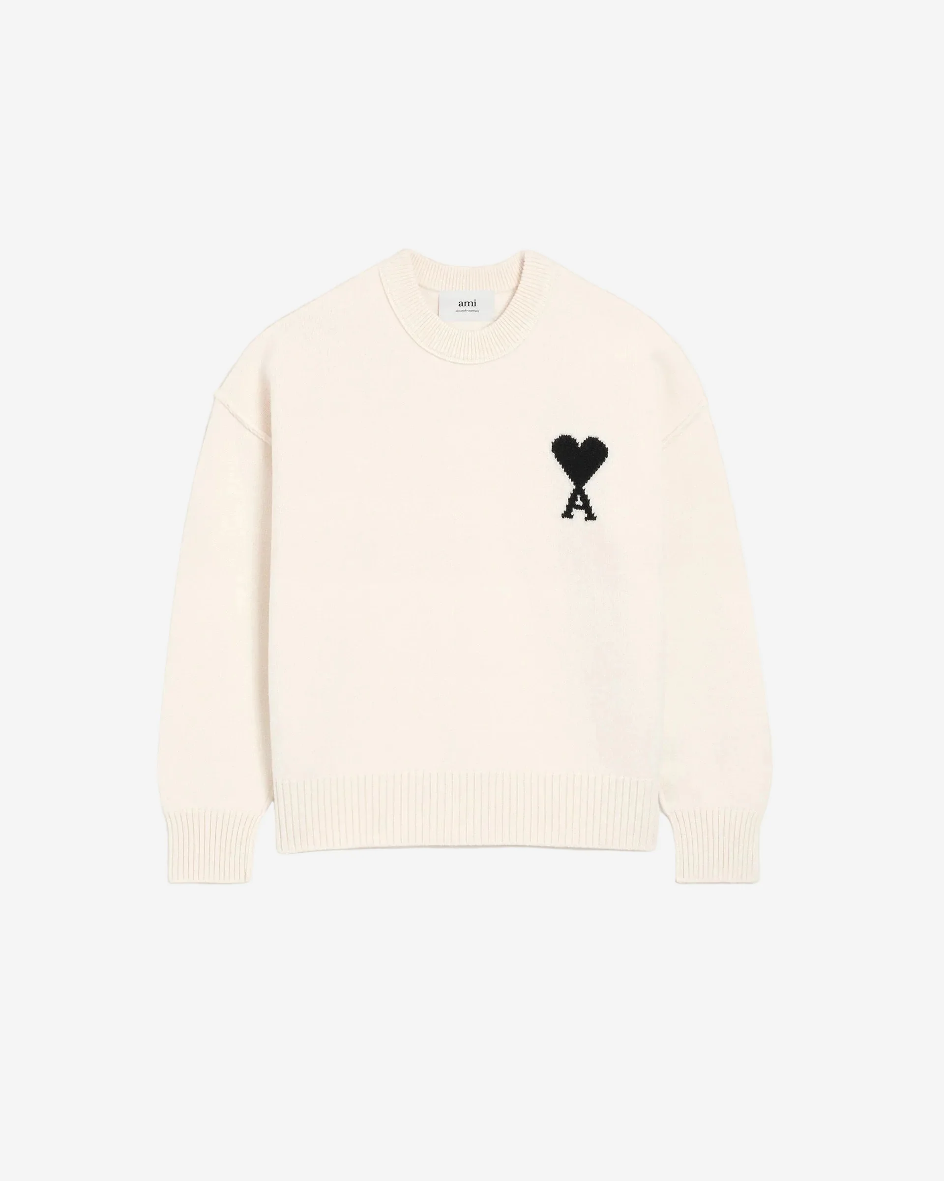 Jersey De Cuello Redondo De Lana Blanca Ami De Coeur Unisex - Image 2