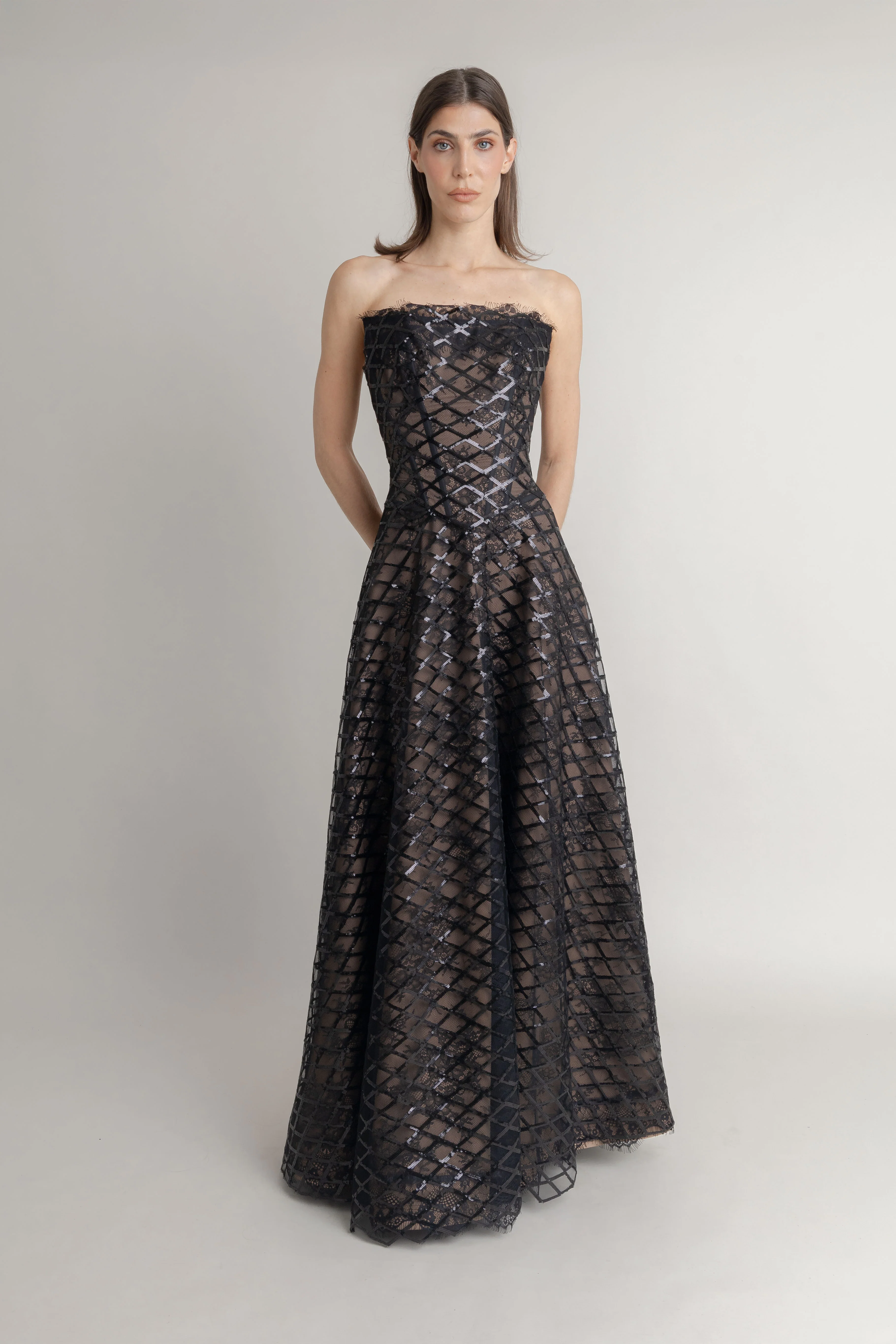 Maxi Vestido Paillete Rombos