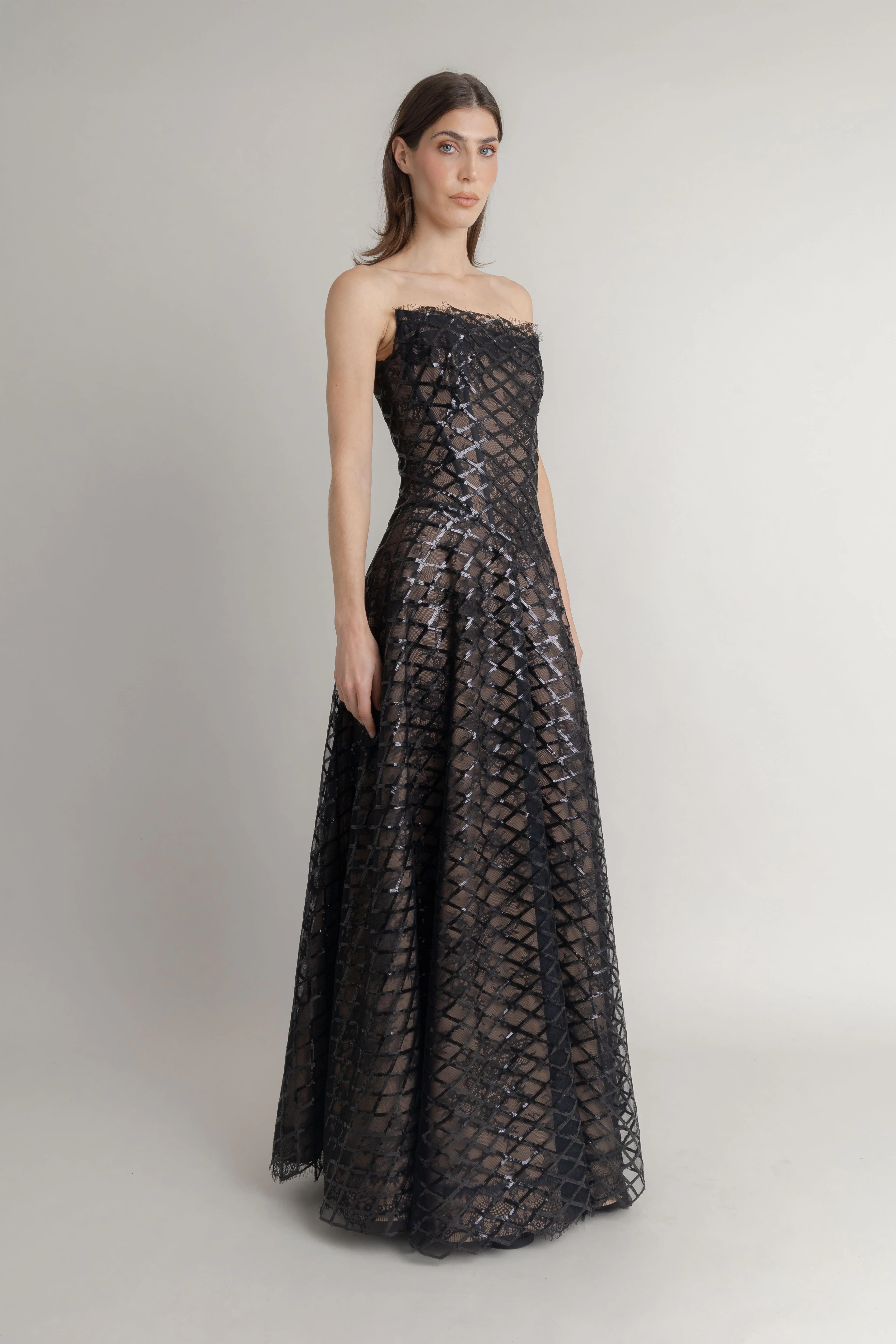 Maxi Vestido Paillete Rombos - Image 3