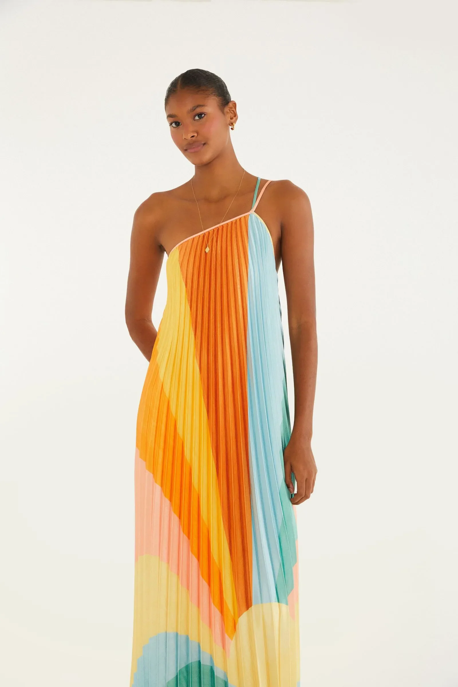 Maxi Vestido Plisado Paisaje Carioca - Image 2