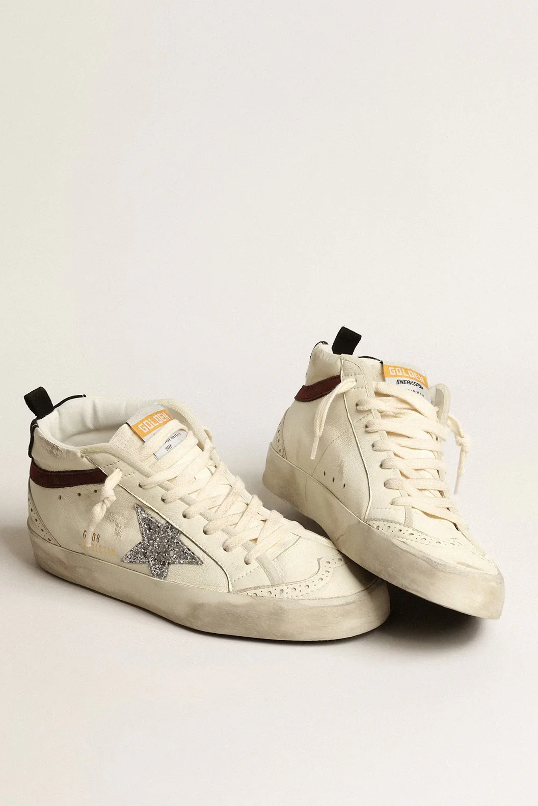 Tenis Golden Goose Mid Star Nappa Leather Glitter Mujer - Image 2