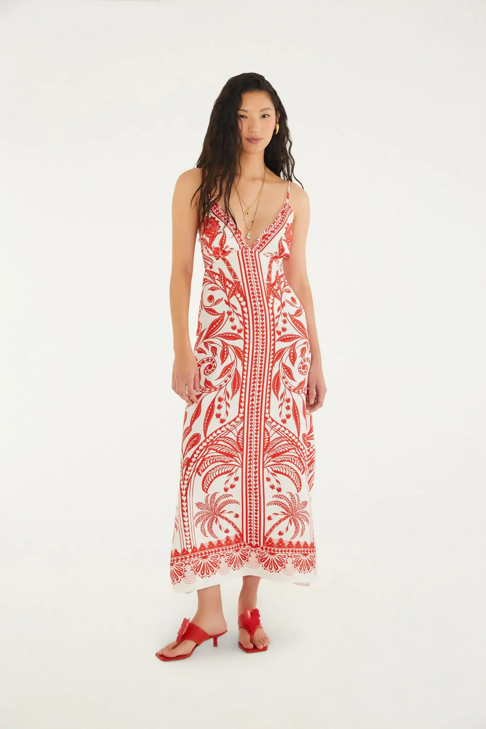 Midi Vestido Coqueiro De Flor