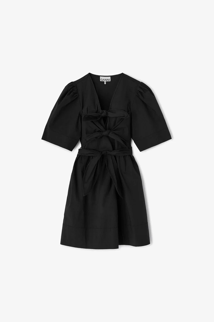 Mini Vestido Tie Strap Stretch Cotton