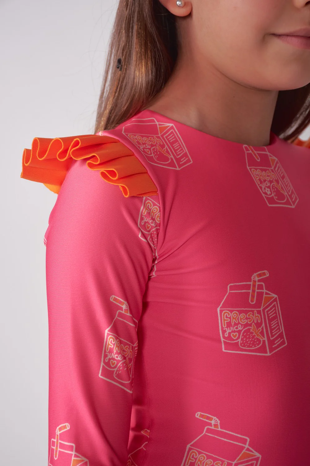 One Piece Print Jugos Rosado - Image 2