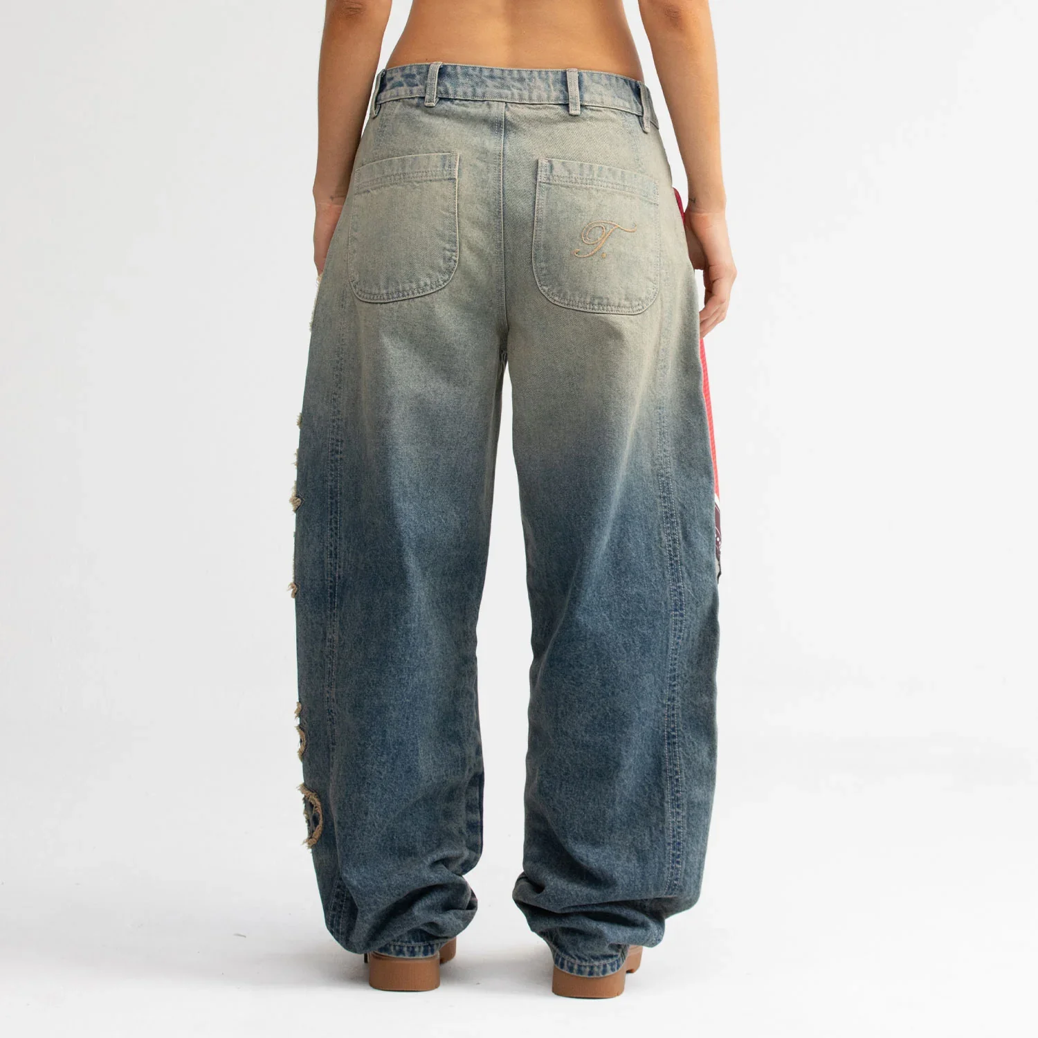 Pantalon Barrel Denim Washed Mujer - Image 3
